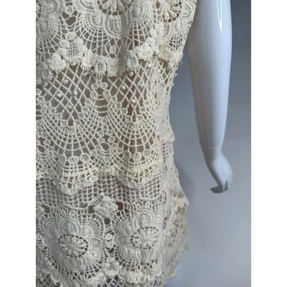 NorthStyle Lace Layered Resort Shift Dress Size XL Beige Cotton - Picture 16 of 16